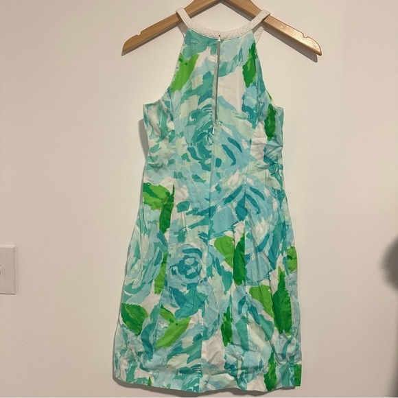 lilly pulitzer first impression blue and green floral halter top shift dress - Picture 3 of 8